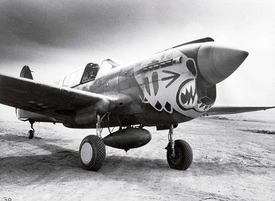 An 11th Fighter Squadron P-40E on Umnak